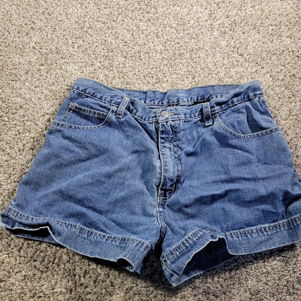 Vintage Tommy Jeans Denim Shorts Juniors 15/16 Big Flag Dark Wash Tommy Girl - Picture 2 of 8
